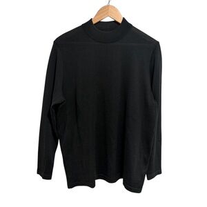 Lucia Long Sleeve Wool Blend Classic Black Mock Neck Knit Sweater